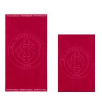 Kit Toalha de Banho e Rosto Aveludada Jacquard de Time Internacional Vermelha Buettner