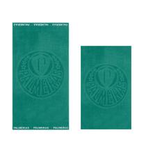Kit Toalha de Banho e Rosto Aveludada Jacquard de Time Palmeiras Verde Buettner
