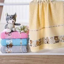 Kit Toalha De Banho E Rosto Infantil Com Barra Ponto Cruz Kit Toalha De Banho E Rosto Infantil Com Barra Ponto Cruz