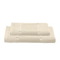 Kit Toalha de Banho e Rosto Velour para Bordar Bella Bege Dohler