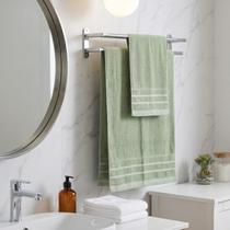 Kit Toalha de Banho Grande Decorada Macia Fofa Corpo e Rosto 2 Peças Verde