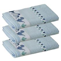 Kit Toalha de Banho Infantil Funny 3 Peças 100% Algodão Felpudo 340g m² Azul Kit Toalha de Banho Infantil Funny 3 Peças 100% Algodão Felpudo 340g m² Azul