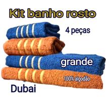 kit Toalha de banho rosto banheiro academia treino fit praia cozinha casa banheiro - dubai