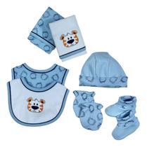 Kit Toalha De Boca Babador Touca Luva E Sapatinho RN saida de maternidade