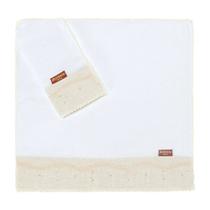 Kit Toalha de Boca Linho - Bege - 02 Peças - Batistela Baby