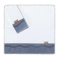 Kit Toalha de Boca Linho - Jeans - 02 Peças - Batistela Baby