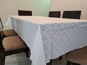 Kit Toalha de Mesa 4Lugares Rendada TNT + Toalha de Cristal