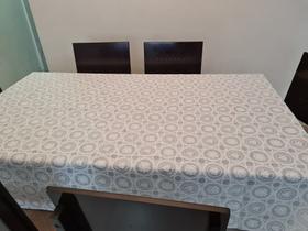 Kit Toalha de Mesa 4Lugares Rendada TNT + Toalha de Cristal