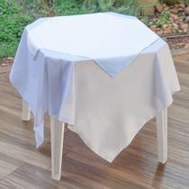 Kit toalha de mesa cobre mancha e chá com bainha para festa buffet 100% oxford 5 peças - branco