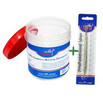 Kit Toalha Desidratada Compacta Multiuso Descartável Estética Pote 50un Com Extrator