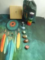 Kit toalha esoterica filtro sonho mais 7pedras 1pendulo vela