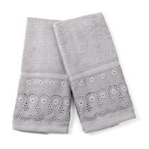 Kit Toalha Lavabo Renascenca Fio Egípcio Buettner 2 Pçs Cinz