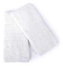 Kit Toalha Lavabo Social Renda Cristal Renascença Algodão Egípcio Buettner 2 Peças 30x50 Branco