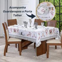 kit Toalha Mesa Páscoa 12 Lugares 4,00x1,50 mais 12 Guardanapos mais 12 Porta Talheres