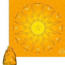 Kit Toalha Pentagrama Amarela Astrológica 68 x 68cm + Estojo - META ATACADO
