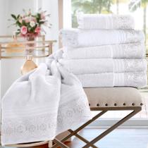 Kit Toalha Social C/2 Peças 30x50cm Cristal Roma Branco Bouton/Buettner