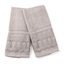Kit Toalha Social Com 2 Pças Cristal 30x50cm Renascenca Bege Buettner