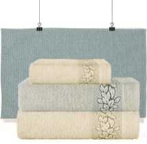 Kit Toalhas Banho Karsten Provence + Tapete Bolinha 4 Pçs