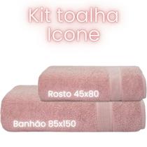 Kit Toalhas Camesa Ícone NanoSoft Banho 85x150 Rosto 45x80 R
