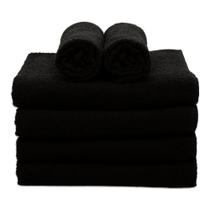Kit Toalhas De Rosto com 10 Para Salão Beleza 100% Algodão Preto Kit Toalhas De Rosto com 10 Para Salão Beleza 100% Algodão Preto