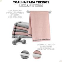 Kit Toalhas Fitness 3 Brancas e 3 Cinzas
