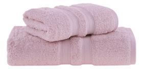 Kit Toalhas Rosto E Banho Em Algodão Egípcio Penteado Gigante Buddemeyer Rosa Claro 3221
