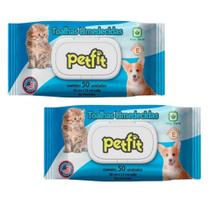 Kit Toalhas Umedecidas Petfit Para Pet Cães Gatos 100 Unid