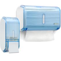 Kit Toalheiro Compacto Azul + Saboneteira Compacta 400Ml Kit Toalheiro Compacto Azul + Saboneteira Compacta 400Ml