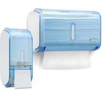 Kit Toalheiro Compacto Azul + Saboneteira Compacta 400Ml Kit Toalheiro Compacto Azul + Saboneteira Compacta 400Ml