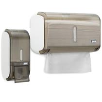 KIT TOALHEIRO COMPACTO PREMISSE 2D FUME + SABONETEIRA COMPACTA COM RESERVATÓRIO 400ml KIT TOALHEIRO COMPACTO PREMISSE 2D FUME + SABONETEIRA COMPACTA COM RESERVATÓRIO 400ml