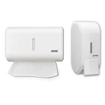 KIT TOALHEIRO COMPACTO PREMISSE 2D + SABONETEIRA COMPACTA COM RESERVATÓRIO 400ml BRANCO