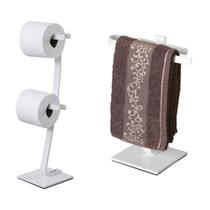 Kit Toalheiro De Bancada E Papel Higiênico De Chão Branco Kit Toalheiro De Bancada E Papel Higiênico De Chão Branco