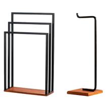 Kit Toalheiro De Piso E Papeleira Lovell Metal Peroba Preto Base Em Madeira Dhom Peroba Preto Kit Toalheiro De Piso E Papeleira Lovell Metal Peroba Preto Base Em Madeira Dhom Peroba Preto