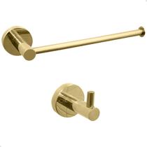 Kit Toalheiro Dourado Brilhoso Porta Toalha De Rosto Mãos Reto E Cabide Gancho Simples Aço Inox 304 Suporte Parede Banheiro Acessório Lavabo Luxo Kit Toalheiro Dourado Brilhoso Porta Toalha De Rosto Mãos Reto E Cabide Gancho Simples Aço Inox 304 Suporte Parede Banheiro Acessório Lavabo Luxo