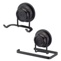 Kit Toalheiro Duplo e Porta Papel Higiênico Ventosa Kit Toalheiro Duplo e Porta Papel Higiênico Ventosa