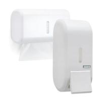 Kit Toalheiro Médio Dispenser Saboneteira 400ml Residencial Empresa Escola Clínica Salão Banheiro Cozinha Sabonete Álcool Gel Líquido