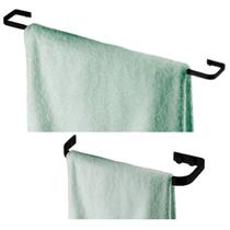 Kit Toalheiro Suporte Porta Toalha Banho e Rosto Acessório Banheiro Preto Fosco - Future Kit Toalheiro Suporte Porta Toalha Banho e Rosto Acessório Banheiro Preto Fosco - Future