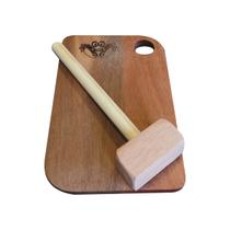 Kit toc-toc Tábua 22x15 Cm martelo 22 Cm caranguejo