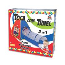 Kit Toca e Túnel Triangular 2 em 1 com 60 Bolinhas Coloridas Poliéster +4 Anos Kit Toca e Túnel Triangular 2 em 1 com 60 Bolinhas Coloridas Poliéster +4 Anos