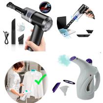 Kit Toda Mãe Merece - Aspirador Portátil Recarregável + Vaporizador Passa Roupas no Cabide