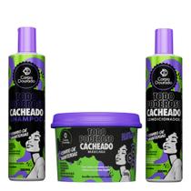 Kit Todo Poderoso Cacheado Corpo Dourado Shampoo 300ml Condicionador 300ml Máscara 300g