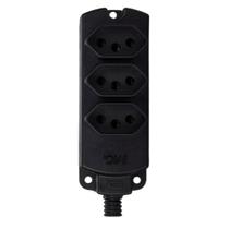 Kit Tomada Barra Tripla 2P + T Preto 10/20A - 5 Uni - MARGIRIUS Kit Tomada Barra Tripla 2P + T Preto 10/20A - 5 Uni - MARGIRIUS