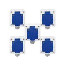 Kit Tomada + Caixa Branca Padrão Brasileiro 2P+T 20A Azul Kit Tomada + Caixa Branca Padrão Brasileiro 2P+T 20A Azul