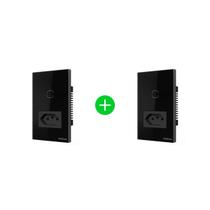 Kit Tomada com Interruptor Inteligente ETS 2001 Preto Intelbras - 2 unidades