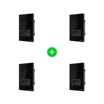 Kit Tomada com Interruptor Inteligente ETS 2001 Preto Intelbras - 4 unidades Kit Tomada com Interruptor Inteligente ETS 2001 Preto Intelbras - 4 unidades