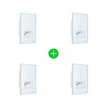 Kit Tomada com Interruptor Inteligente ETS 2002 Branco Intelbras - 4 unidades