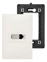 Kit tomada dados RJ45 CAT.5+ suporte 4x2+ placa 1 posto 4x2 branco pial plus +