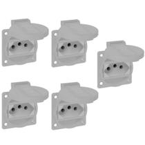 Kit Tomada de Embutir Padrão BR 2P+T 20A Branca com Tampa