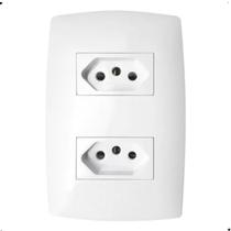 Kit Tomada Dupla 20a Canoa Branca 1625 Cor Branco C25