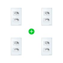 Kit Tomada Dupla Inteligente Wi-fi ETS 1002 Branco - 4 unidades Kit Tomada Dupla Inteligente Wi-fi ETS 1002 Branco - 4 unidades